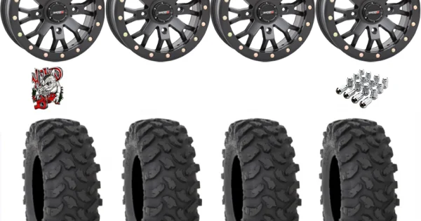 System 3 XTR370 35-10-15 Tires on SB-4 Matte Black Beadlock Wheels